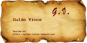 Gulás Vince névjegykártya